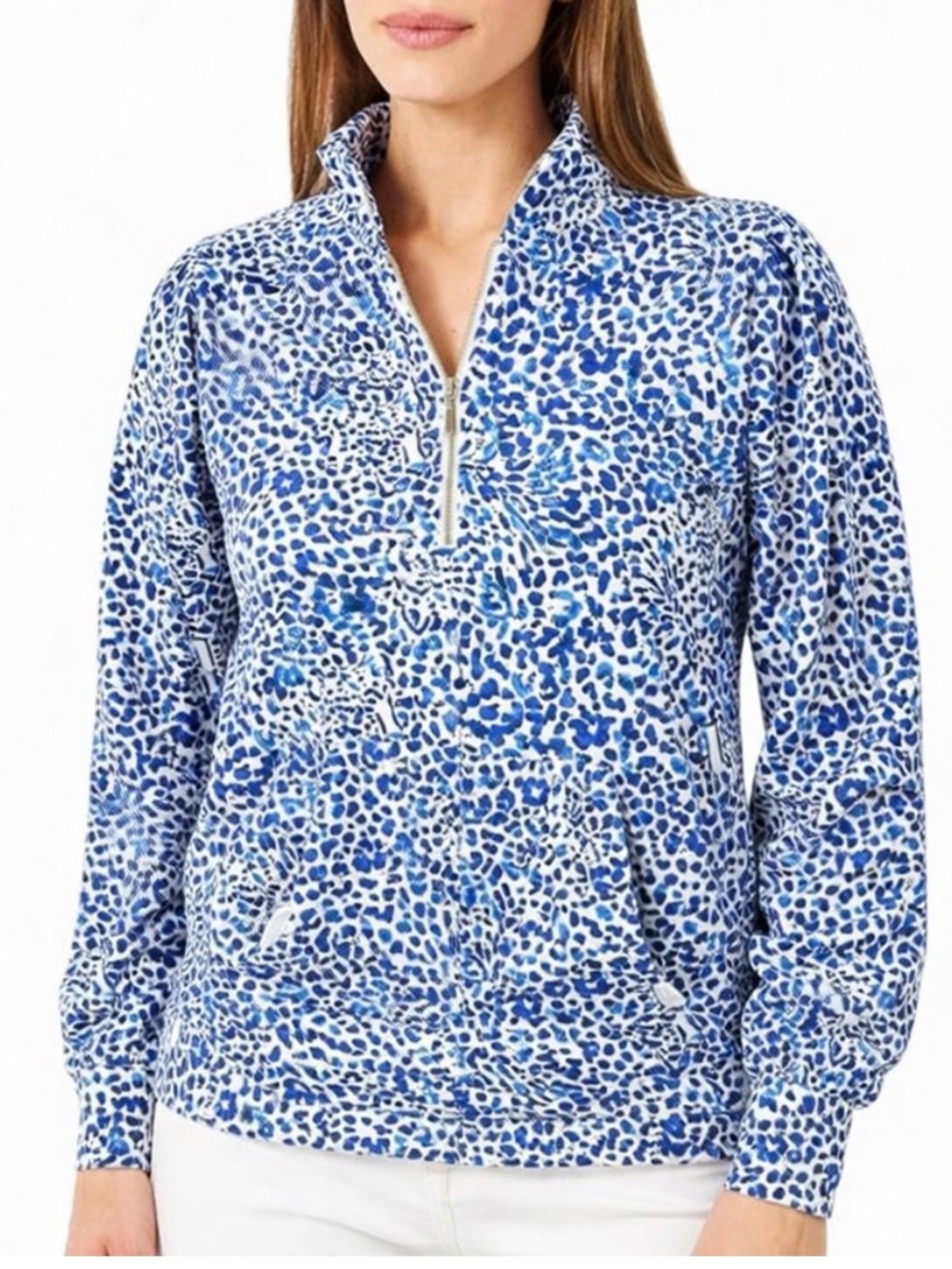 Lilly Pulitzer Cabello Popover Twisted Up Half Zip Size M Coastal Luxe